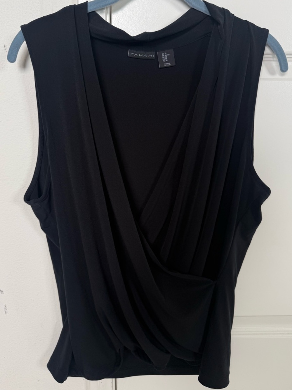 Tahari Black Knit Top with Branded Neck Tag